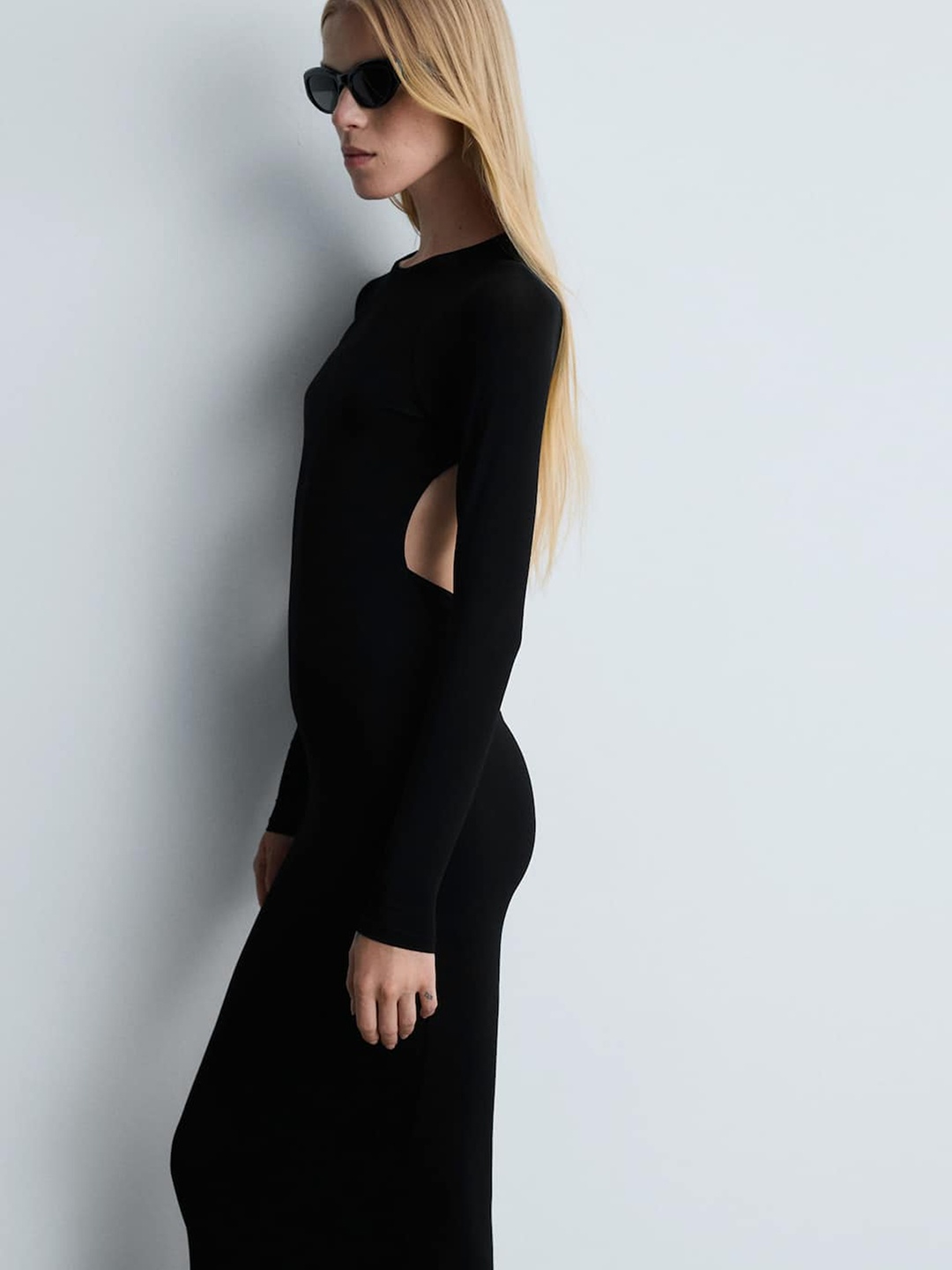 

MANGO Bodycon Maxi Backless Dress, Black