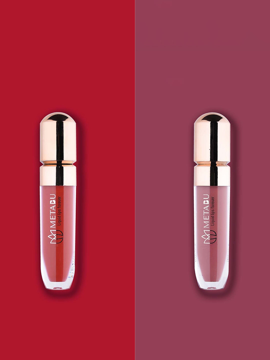 

METABU Set Of 2 Liquid Lips Forever Matte Liquid Lipstick - 4.25 ml Each - 03 - 04, Red