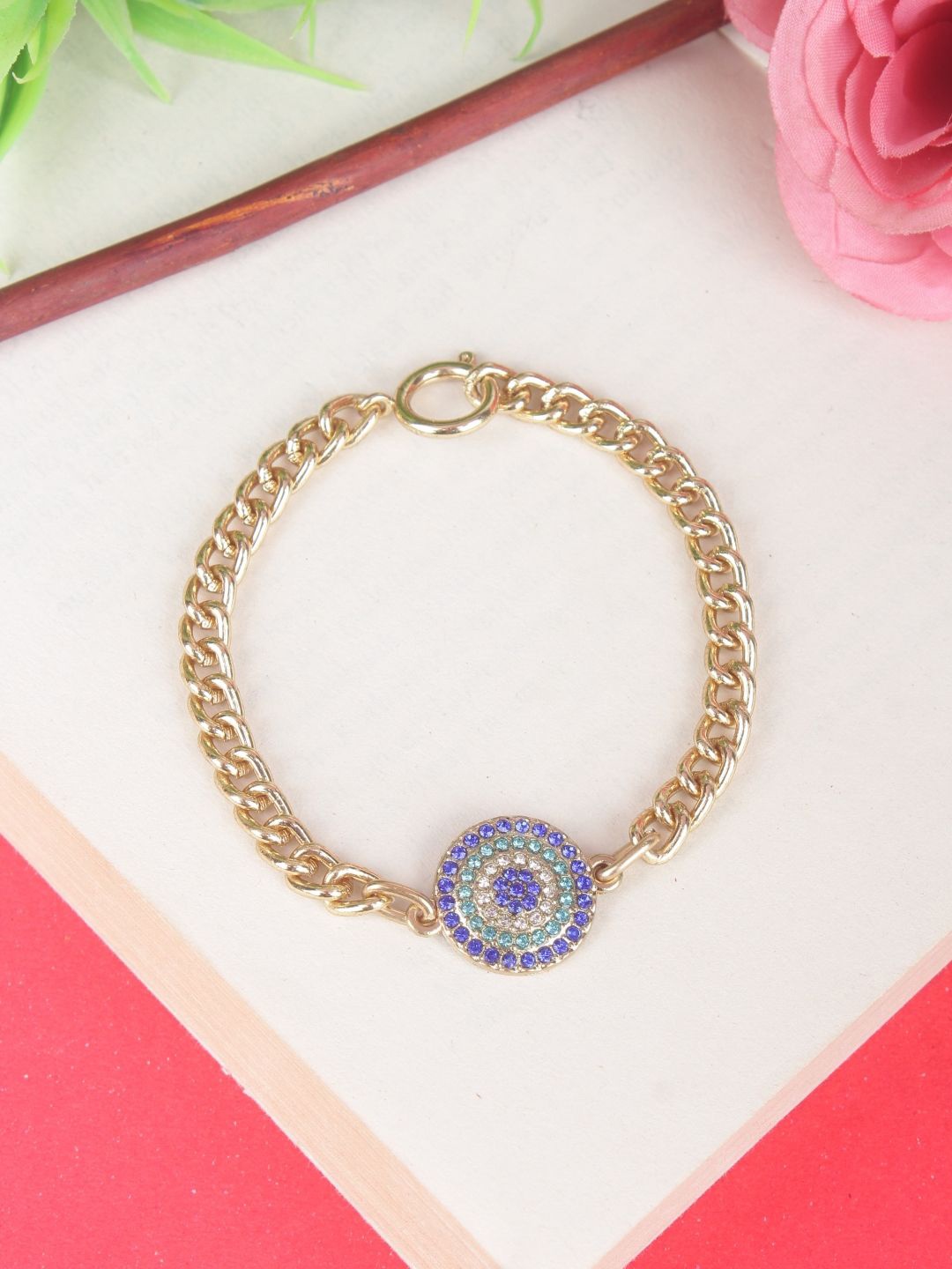 

KPOP Cubic Zirconia Gold-Plated Link Bracelet