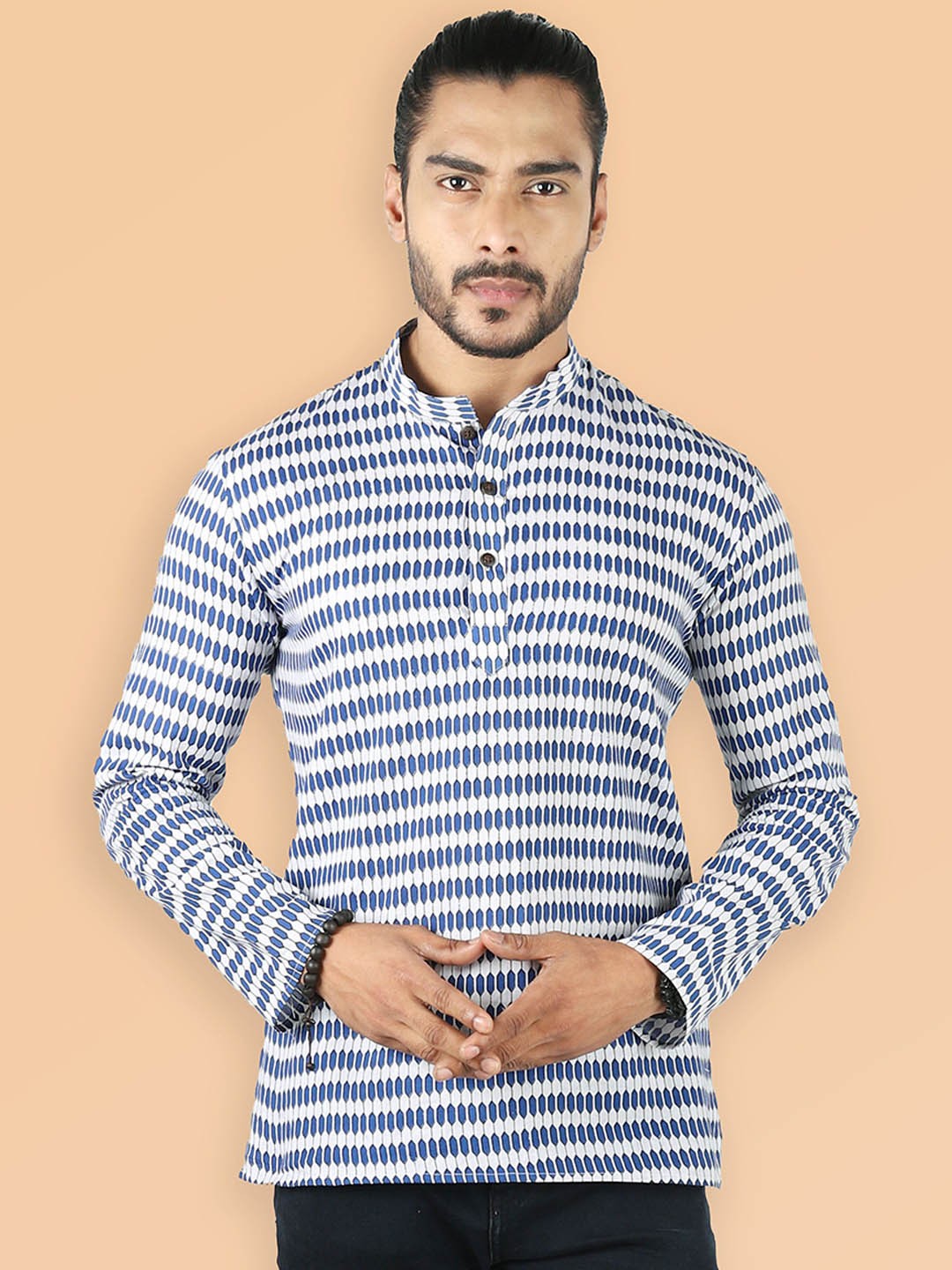 

ETHNIC FACTORY Men Striped Kurta, Blue