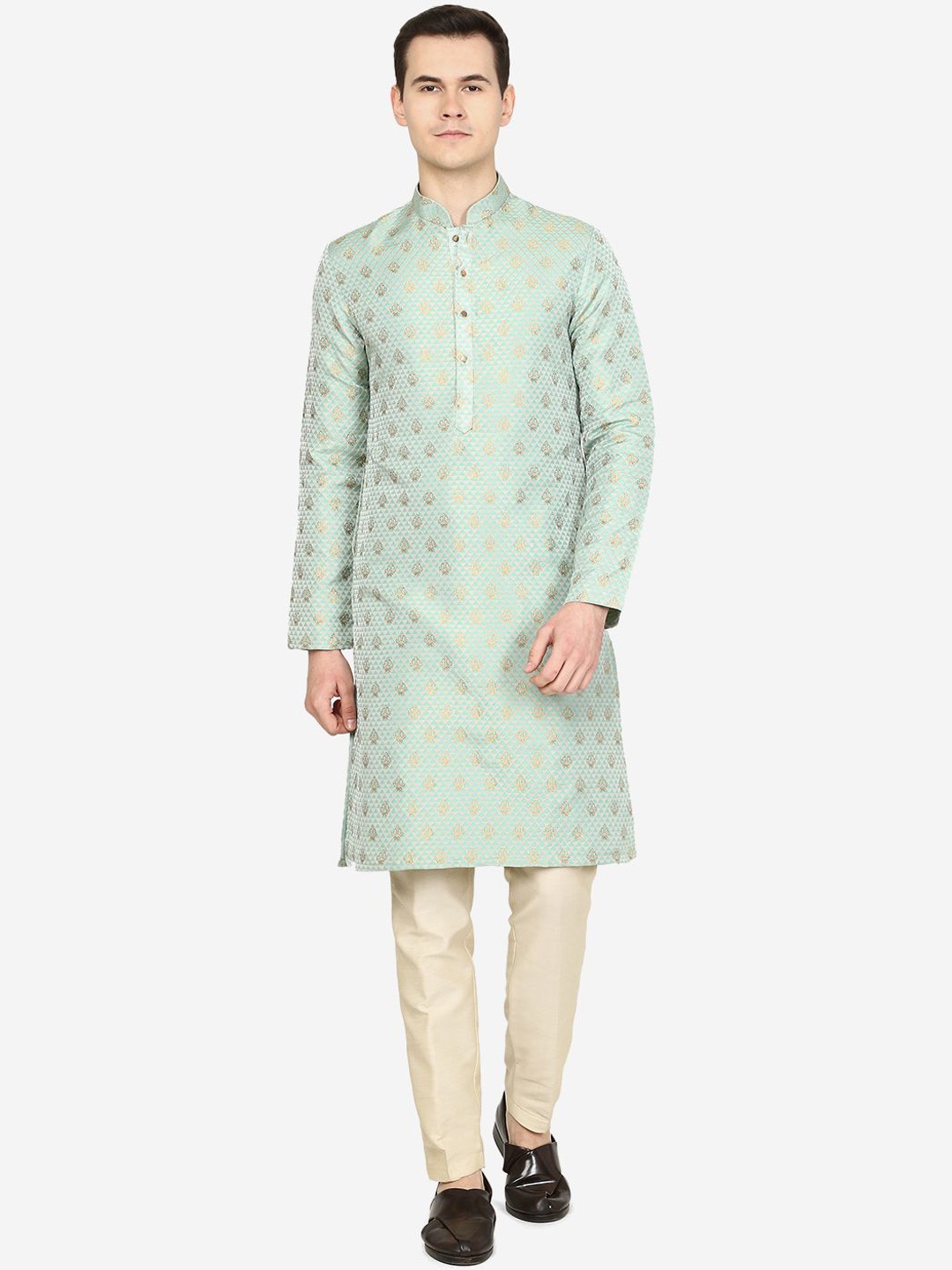 

THE KURTA COMPANY Men Paisley Kurta, Green