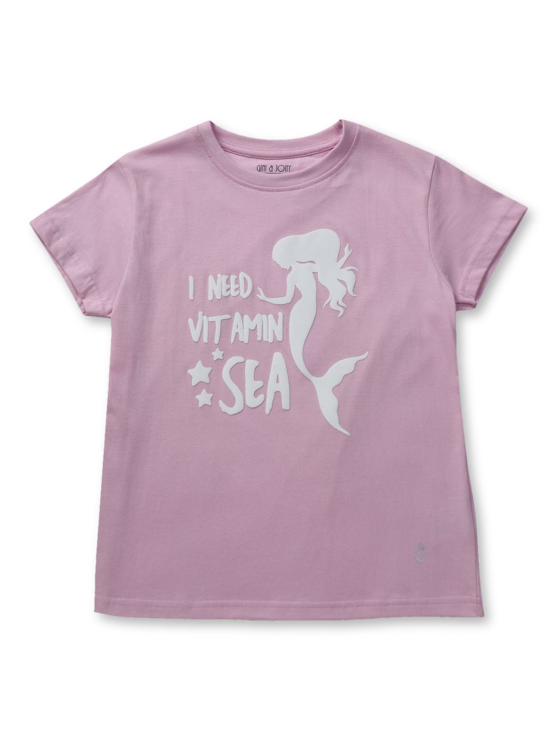 

Gini and Jony Girls Graphic Printed Cotton T-shirt, Lavender