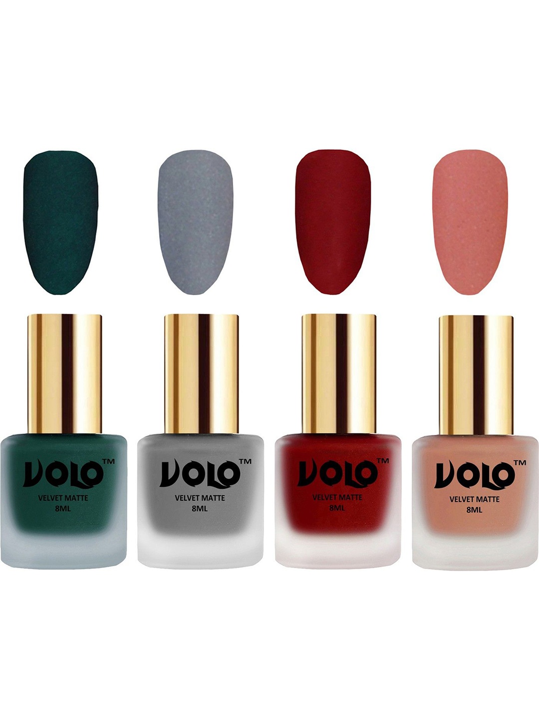 

VOLO Set Of 4 Velvet Matte Nail Polish - 8 ml Each - 12 - 20 - 22 - 38, Multi