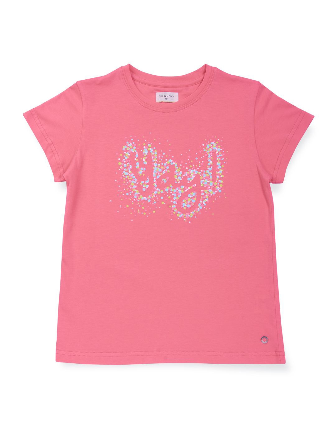 

Gini and Jony Girls Typographic Printed Round Neck Cotton T-Shirts, Pink