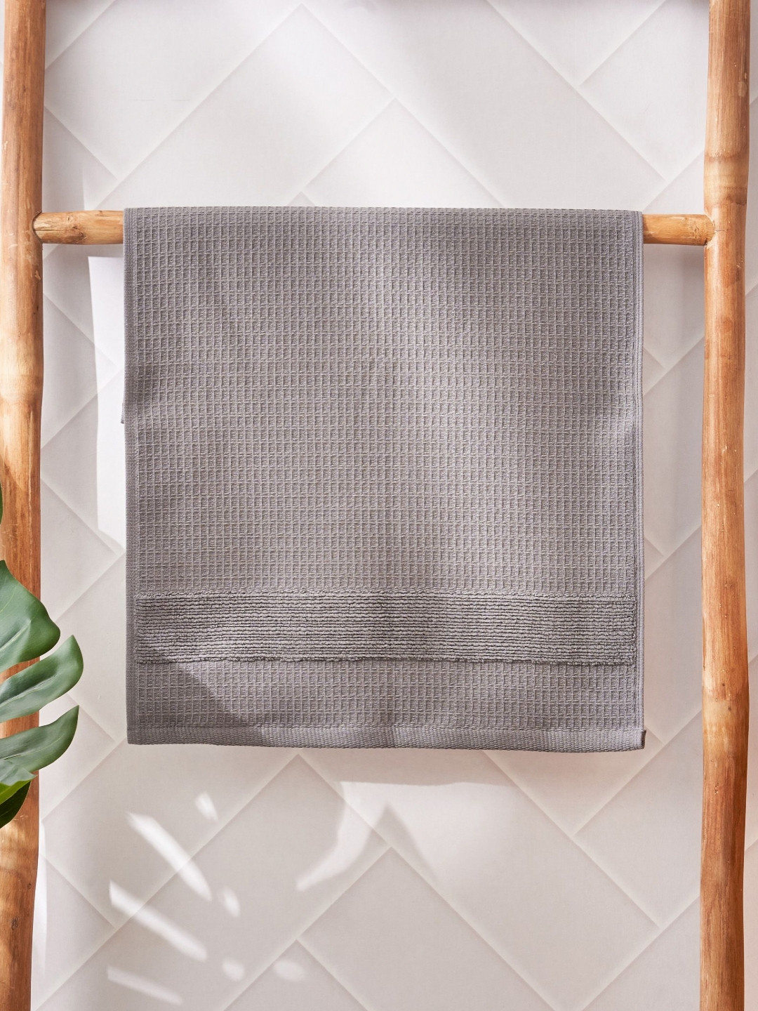 

Home Centre Nova Whisper Waffle Grey Striped Cotton 120 GSM Hand Towels