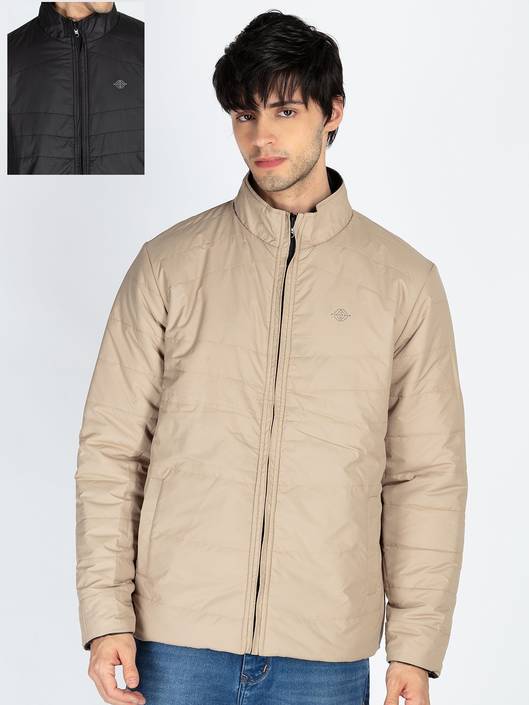 

Status Quo Men Reversible Quilted Jacket, Black
