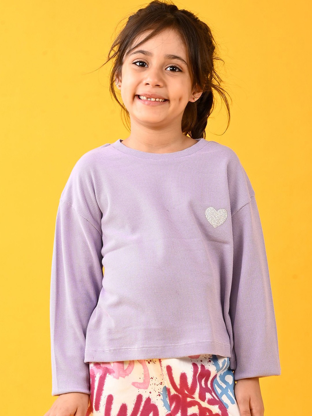 

Anthrilo Girls Solid Round Neck T-shirt, Purple