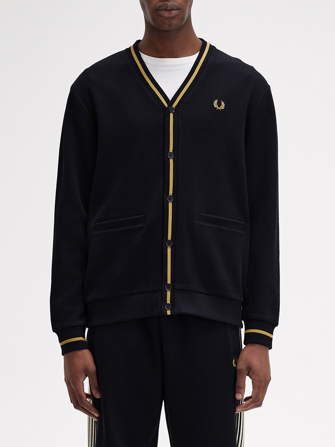 

Fred Perry Men Solid Cardigan Sweater, Navy blue