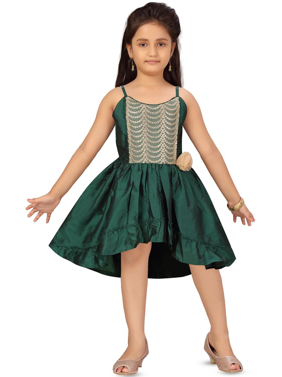 

BAESD Girl Fit & Flare Dress, Green