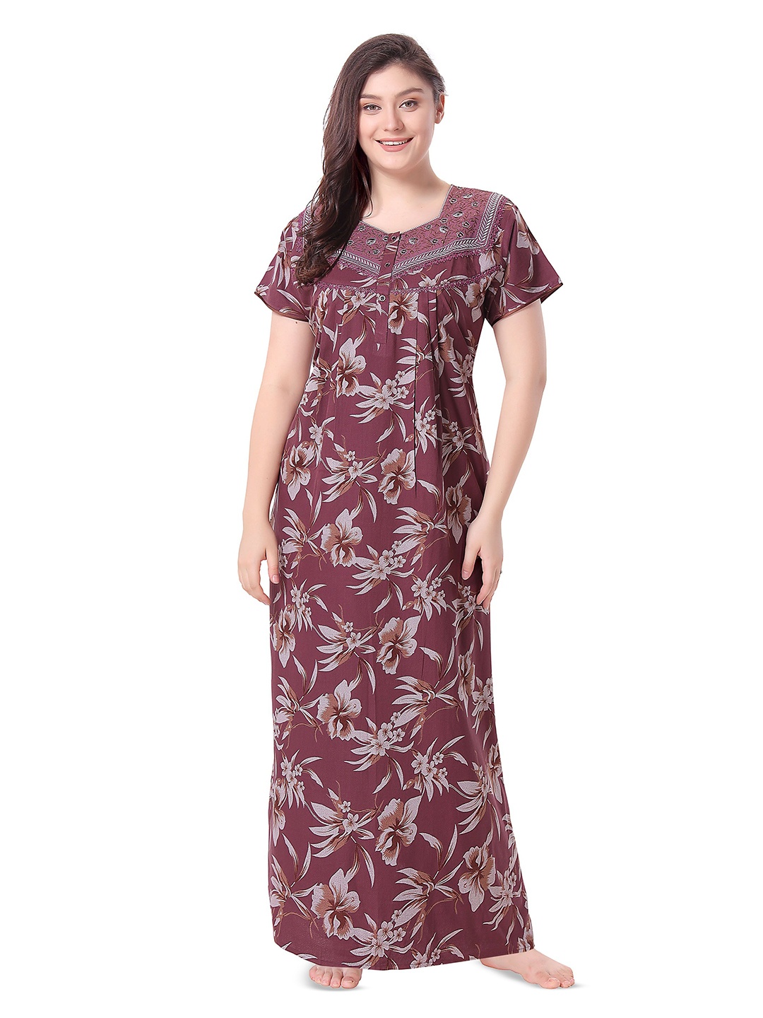 

Soulemo Printed Maxi Nightdress, Purple
