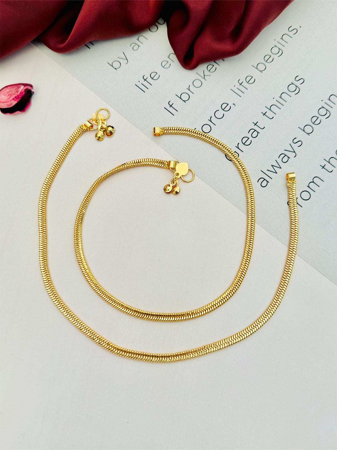 

Anouk Set Of 2 Gold-Plated Anklets