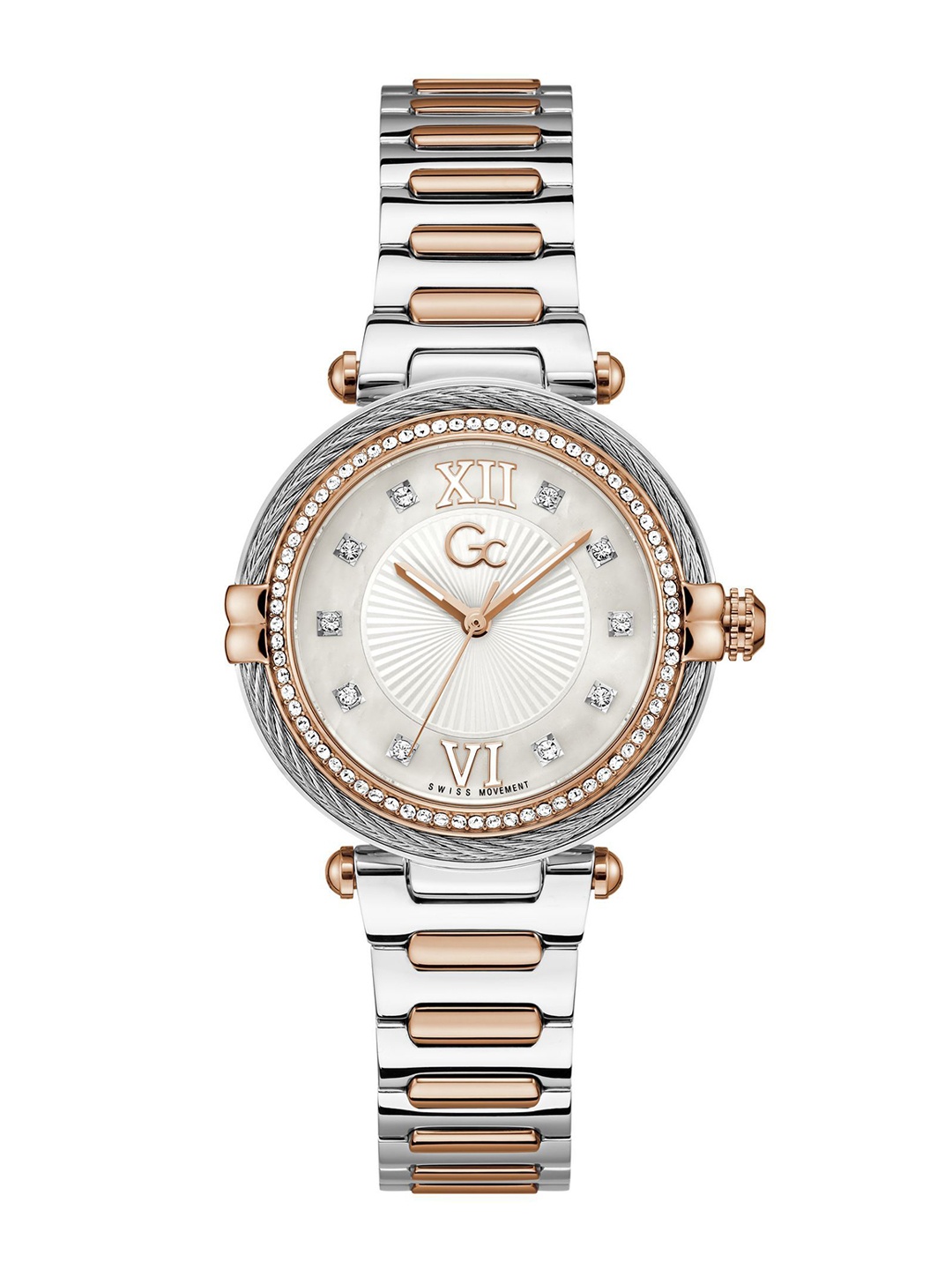 

GC Women Vogue Cable Embellished Dial & Stainless Steel Straps Analogue Watch Z52001L1MF, White