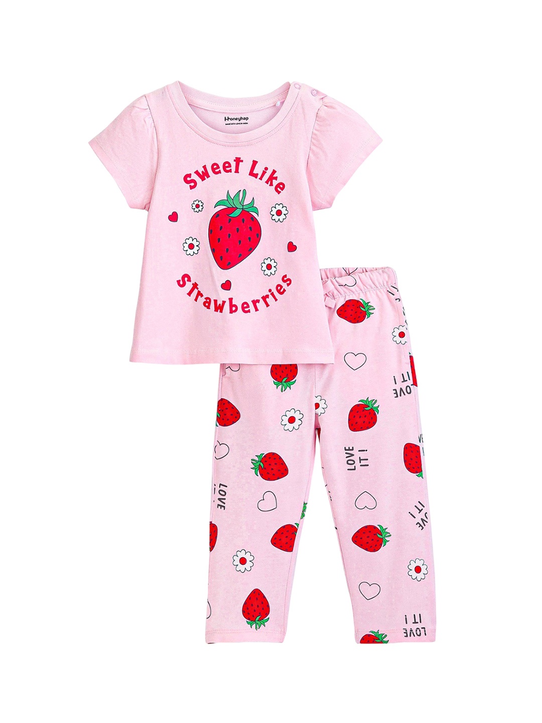 

Honeyhap Girls Night Suit, Pink