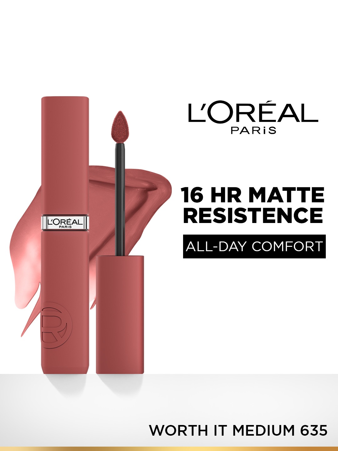 

LOreal Paris Infallible Matte Resistance Liquid Lipstick 5ml - Worth It Medium 635, Nude
