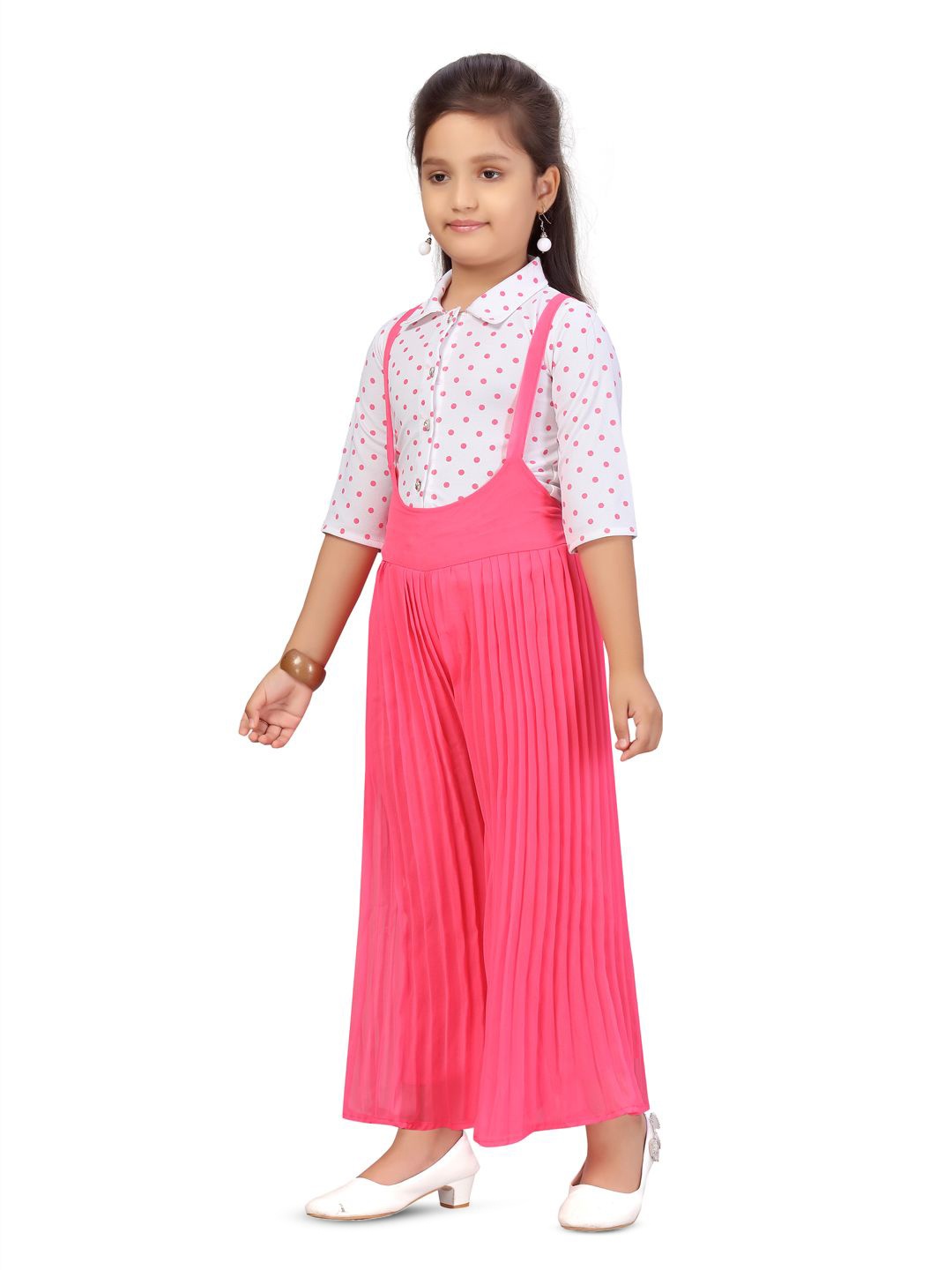 

BAESD Girls Cotton Printed Jumpsuit, White