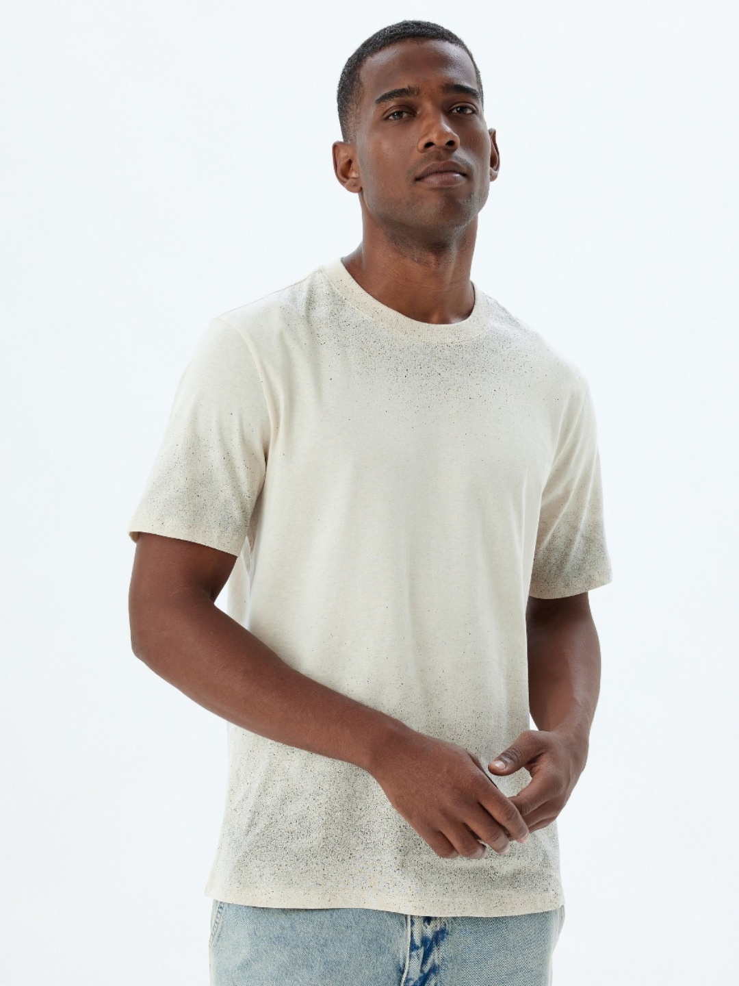 

Koton Men Solid Round Neck Cotton T-shirt, Beige
