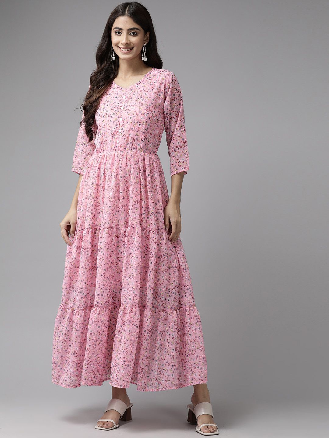 

BAESD Women Floral Print Maxi Dress, Pink