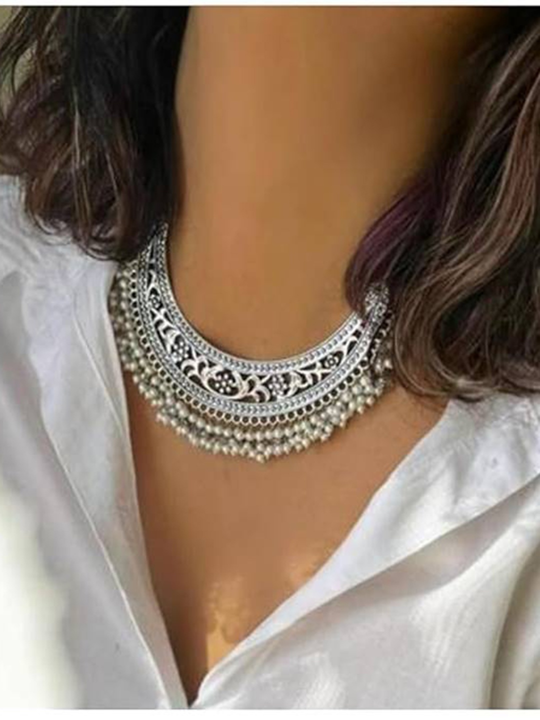 

The Pari Silver-Plated Contemporary Necklace