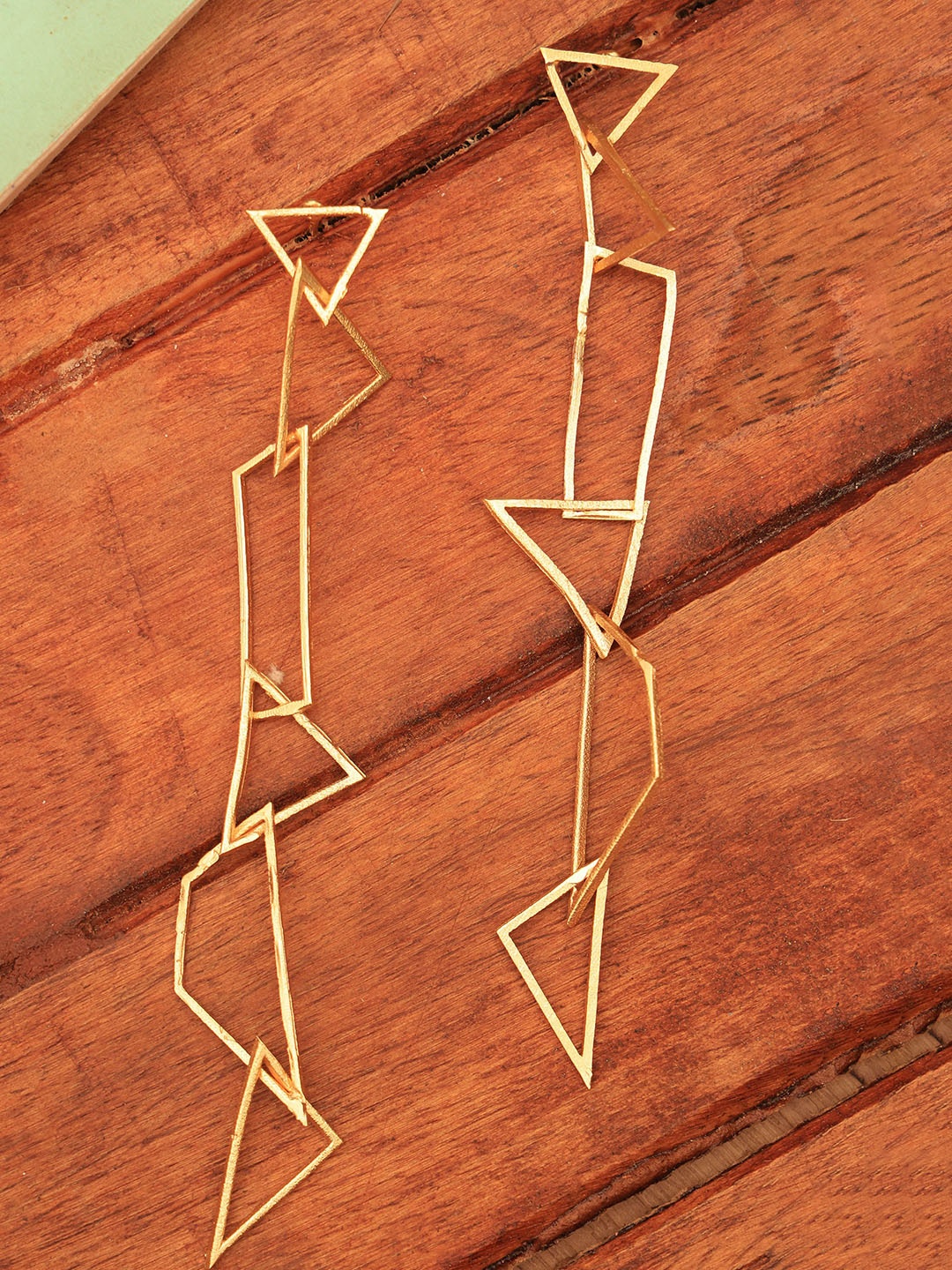 

ROYAL PITARAH Gold-Plated Contemporary Drop Earrings