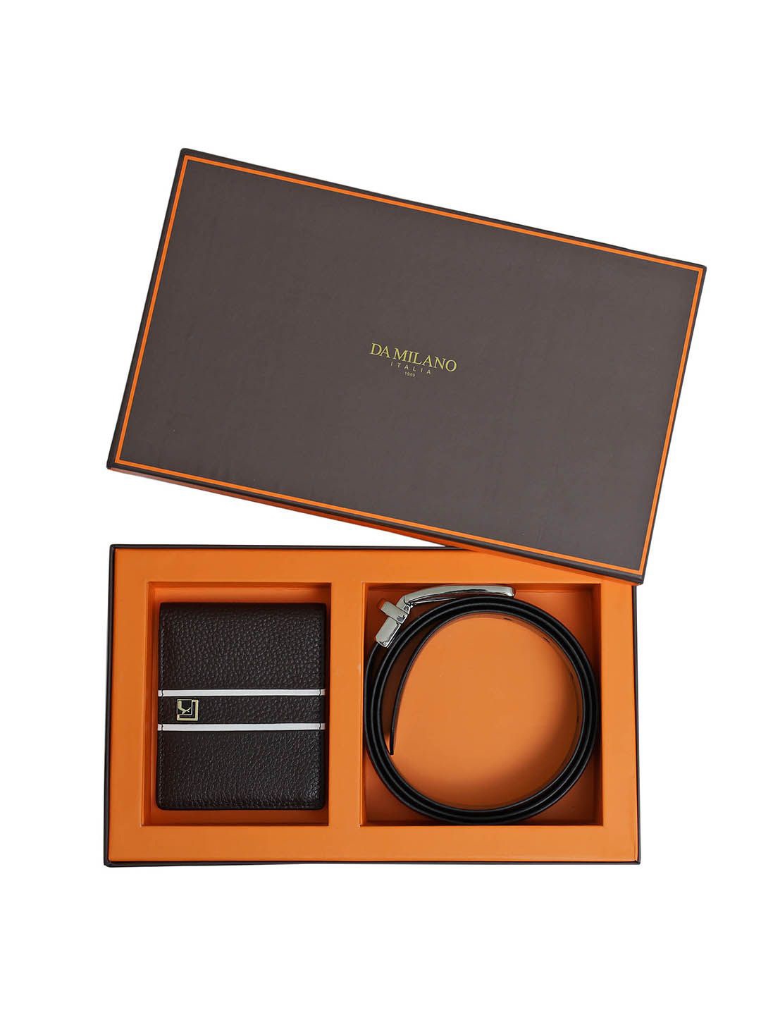 

Da Milano Men Wallet and Belt Accessory Gift Set, Brown