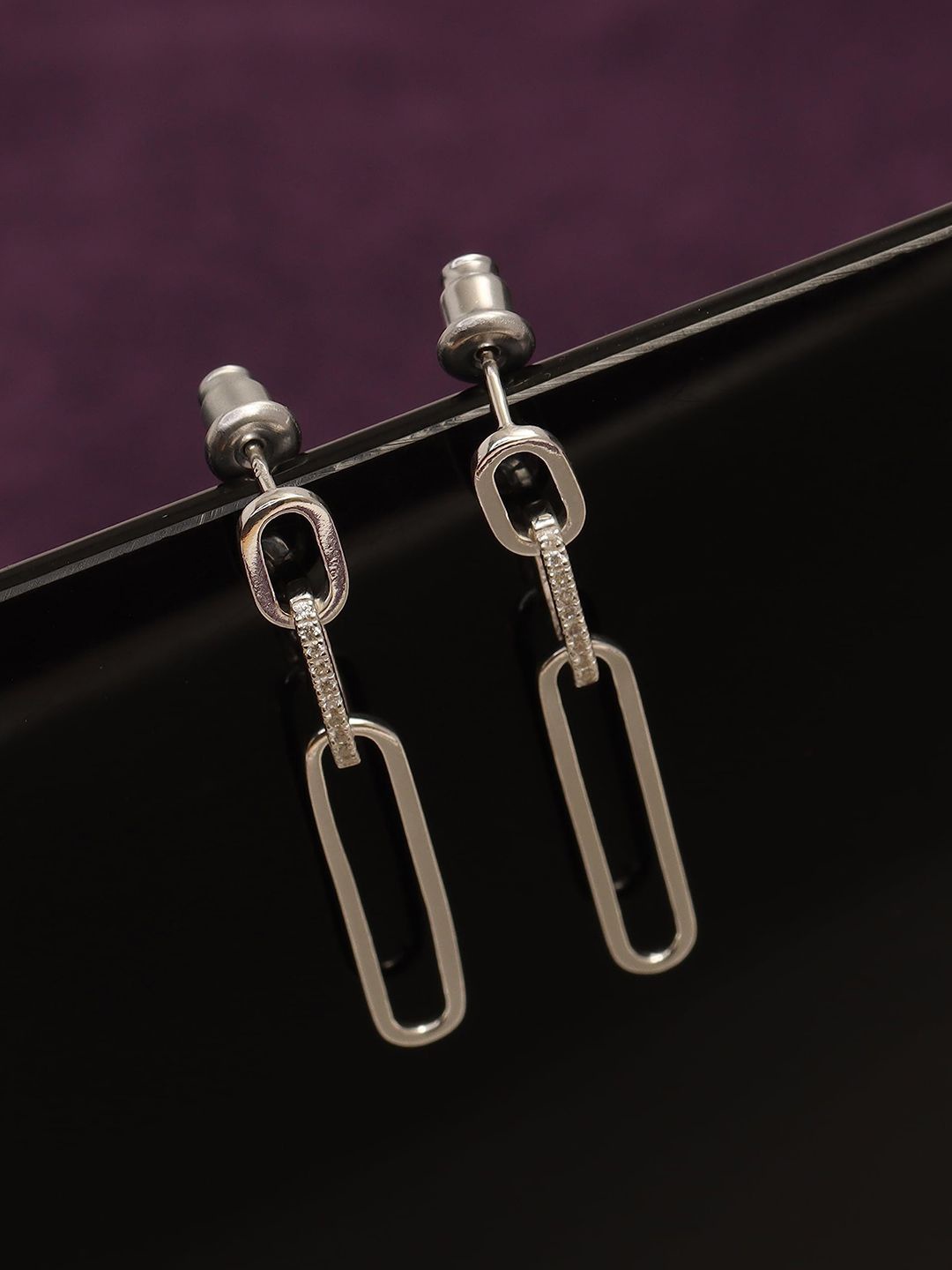 

LeCalla 925 Sterling Silver-Plated Cubic Zirconia Drop Earrings