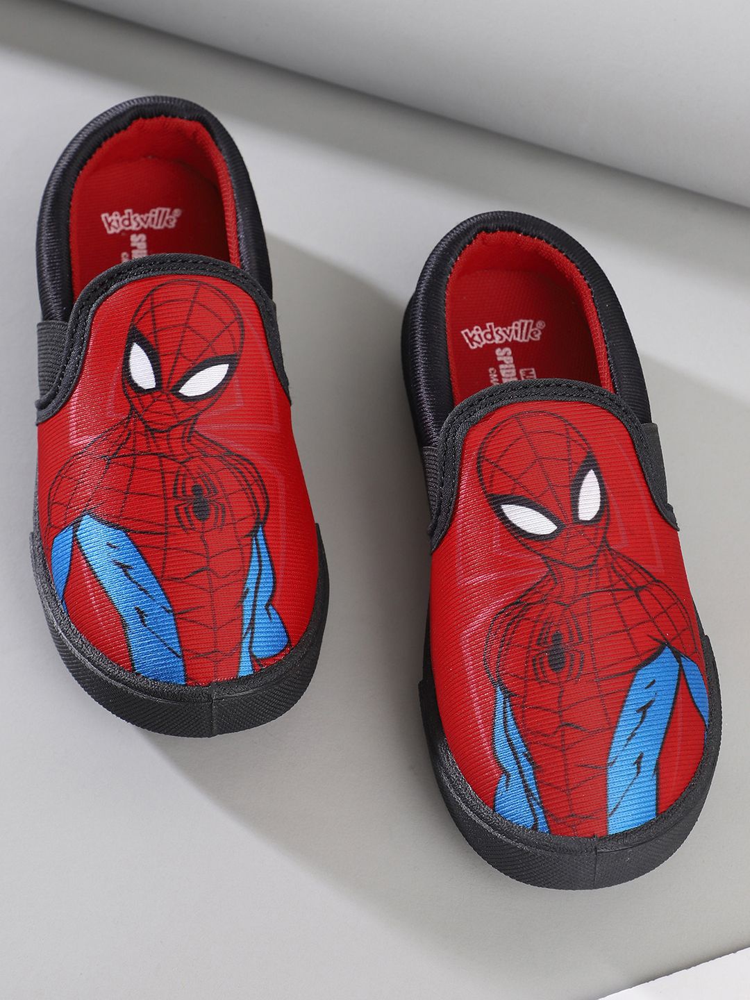 

Kids Ville Boys Spiderman Graphic Printed Slip-On Casual Shoes, Red