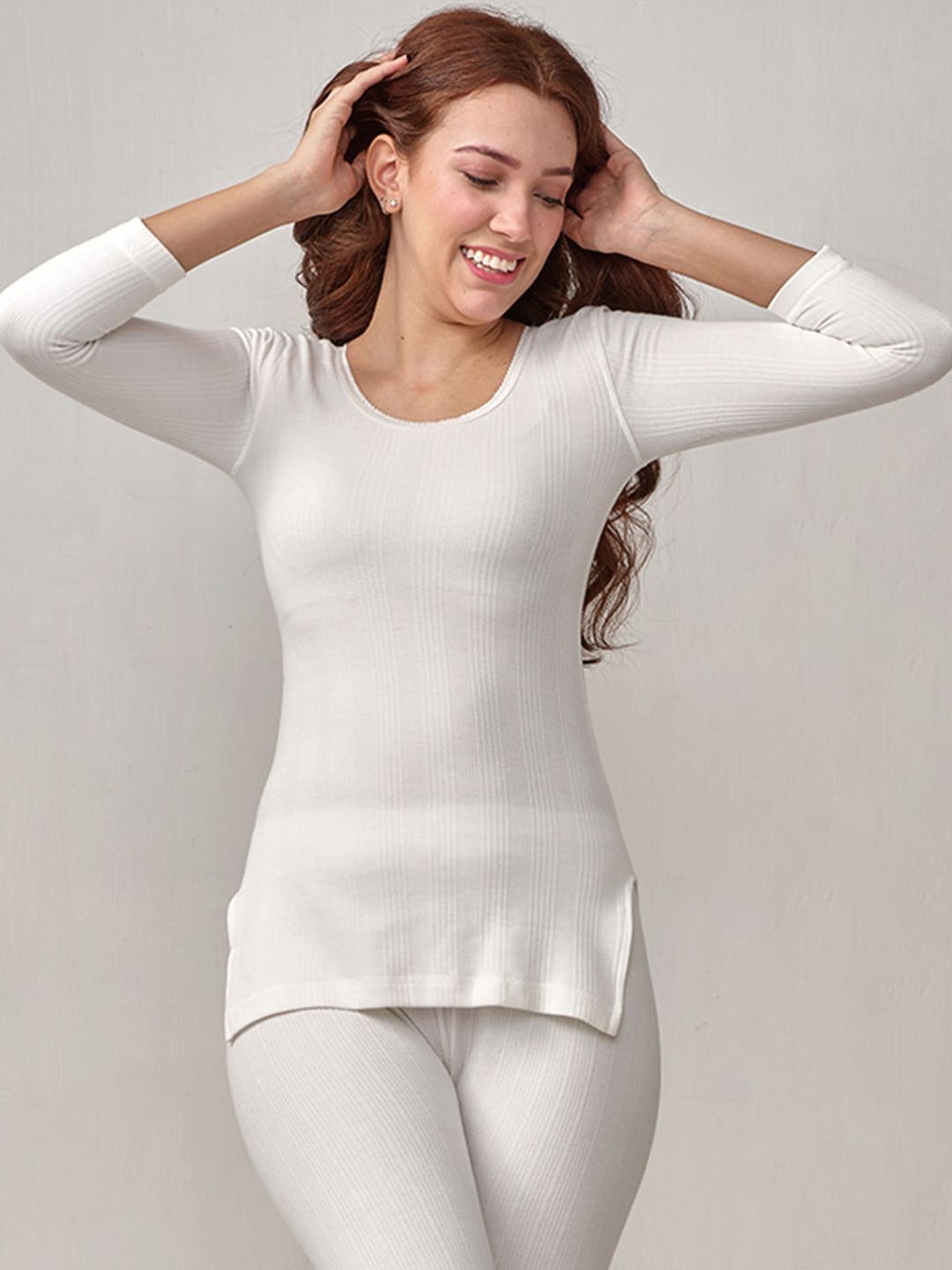 

INFERNO Women 3/4th Sleeves Long Thermal top, White