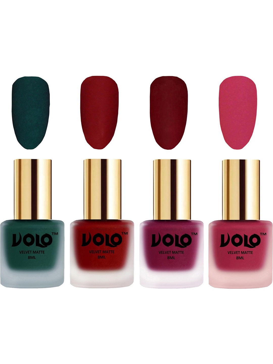 

VOLO Set Of 4 Velvet Matte Nail Polish - 8 ml Each - 12 - 22 - 25 - 43, Multi