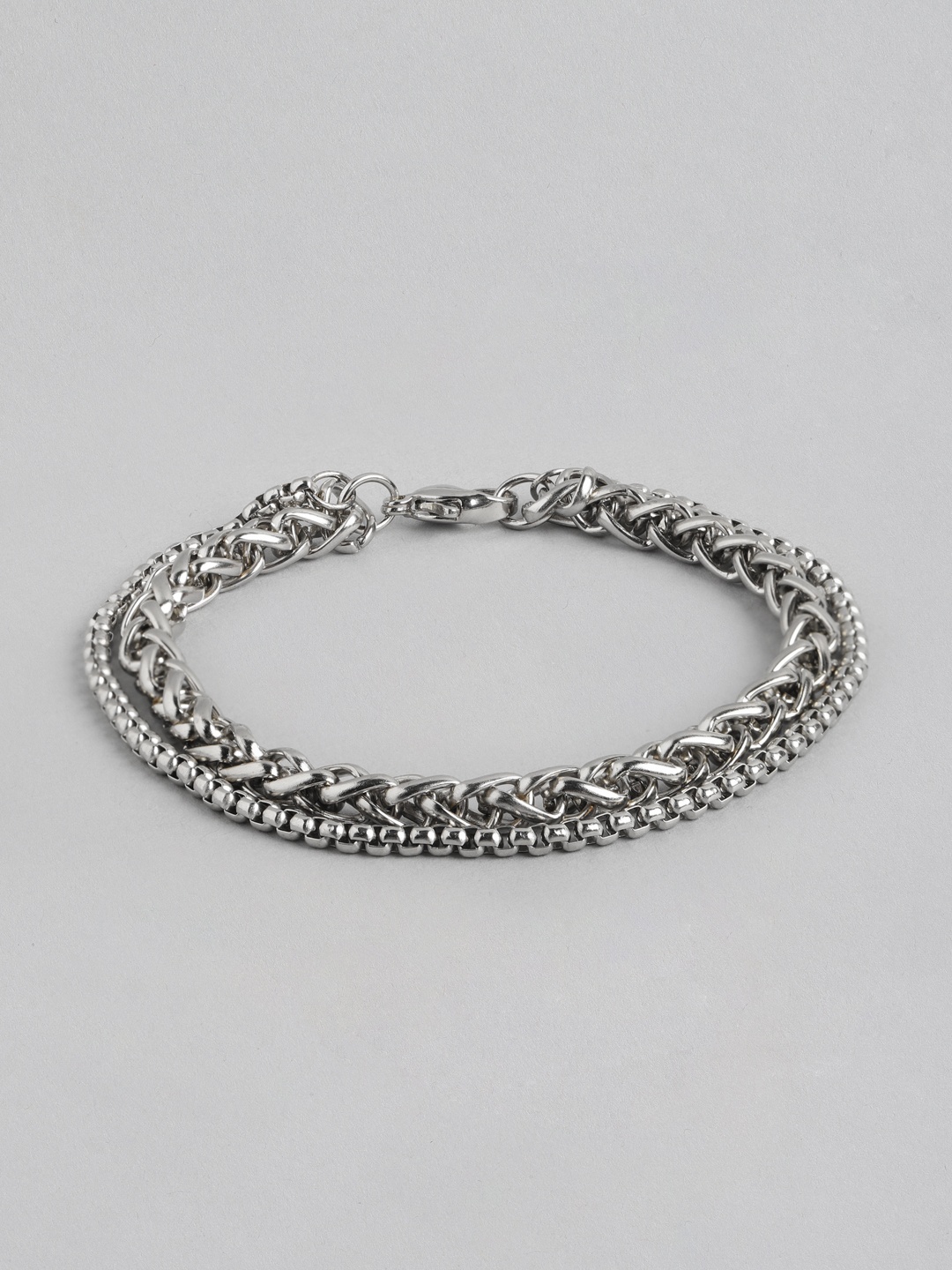 

PARIS HAMILTON Unisex Oxidised Silver-Plated Link Bracelet