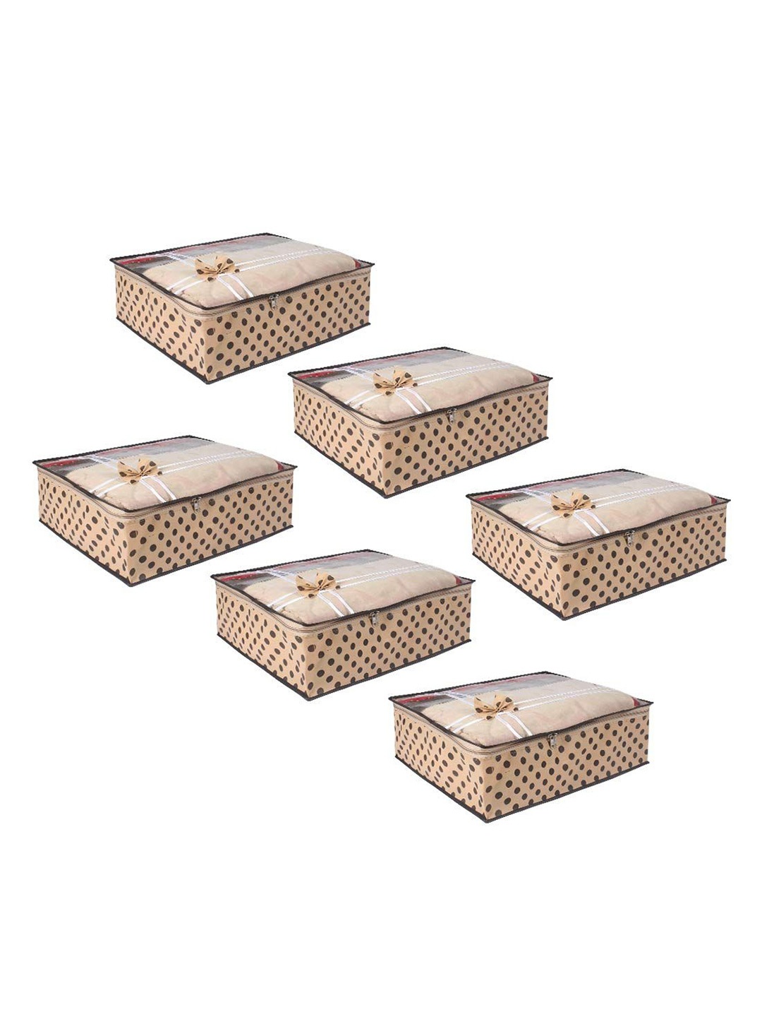 

prettykrafts Off White & Black 6 Pieces Printed Drawer Organisers