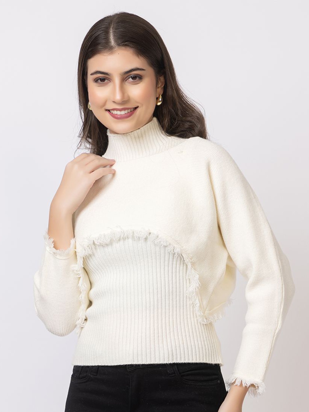 

GFO Women Woollen Solid Sweaters, White