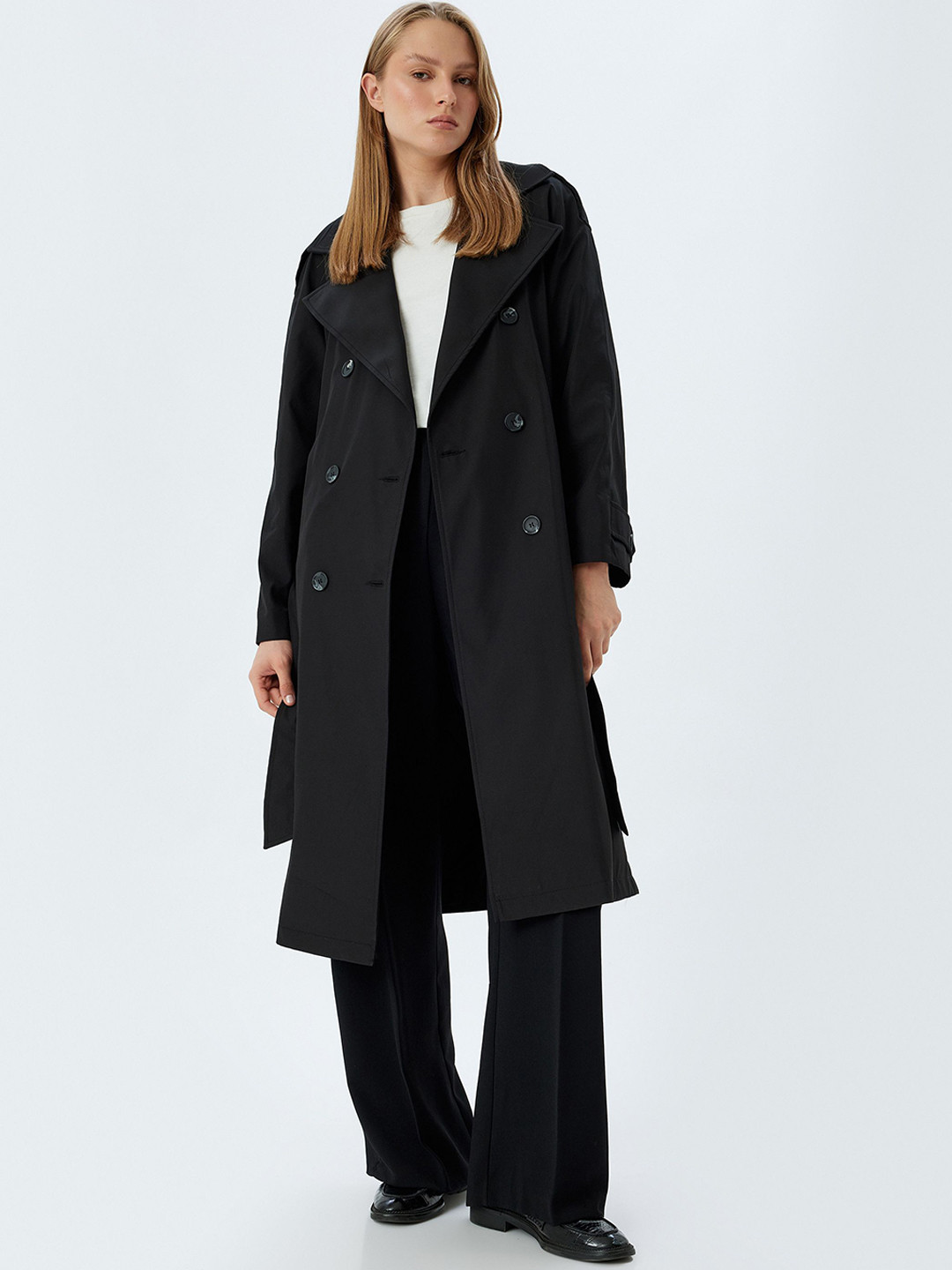 

Koton Women Longline Duster Jacket, Black