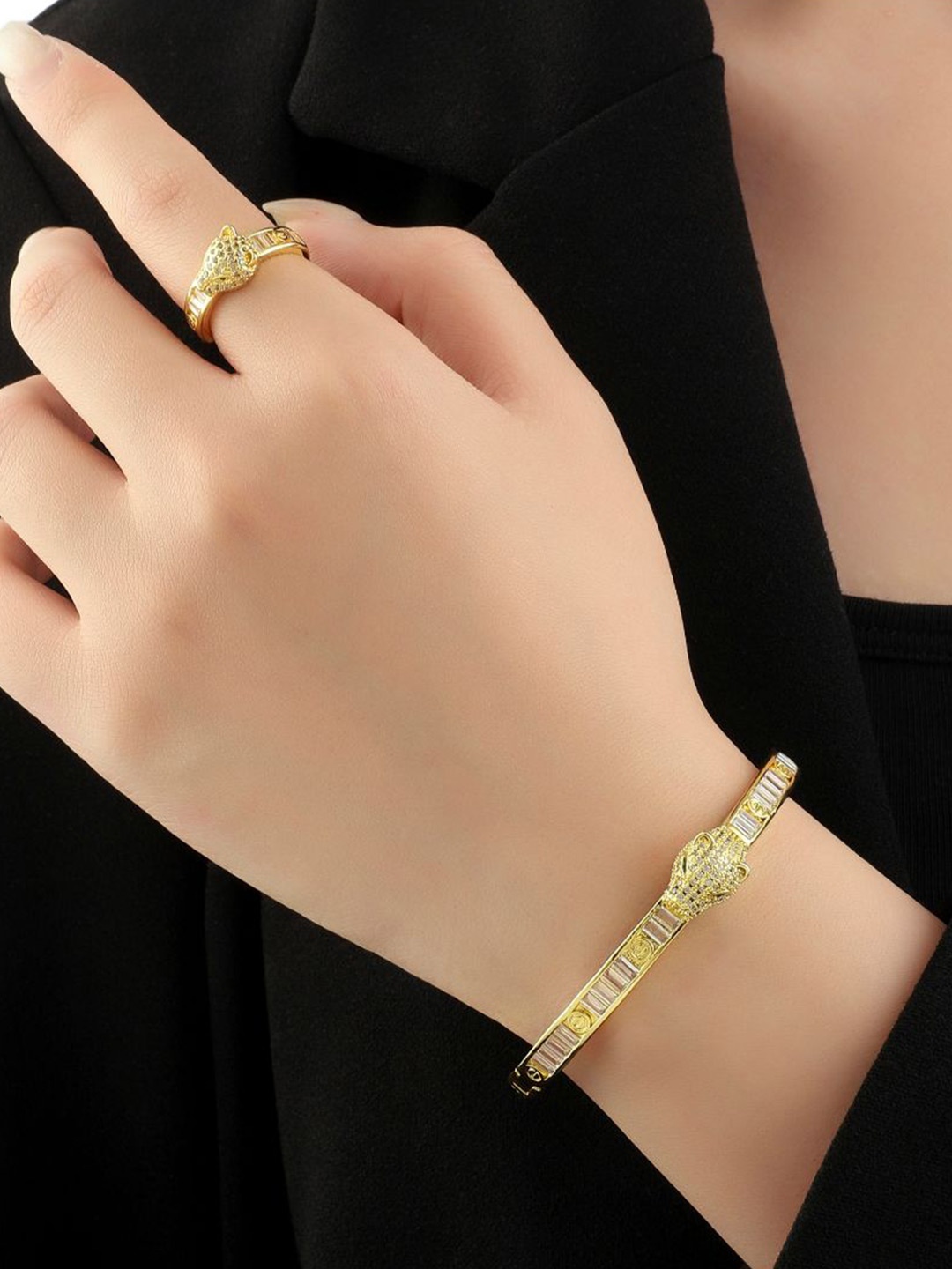 

SALTY 14KT Gold-Plated Stones-Studded Jewellery Set