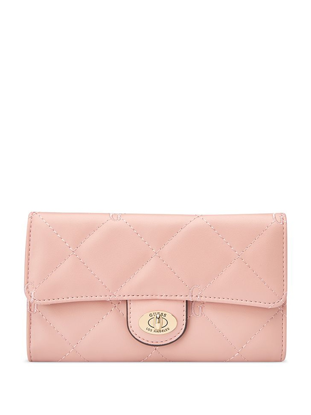 

GUESS Quilted Greenberry Slim Two Fold Wallet, Pink