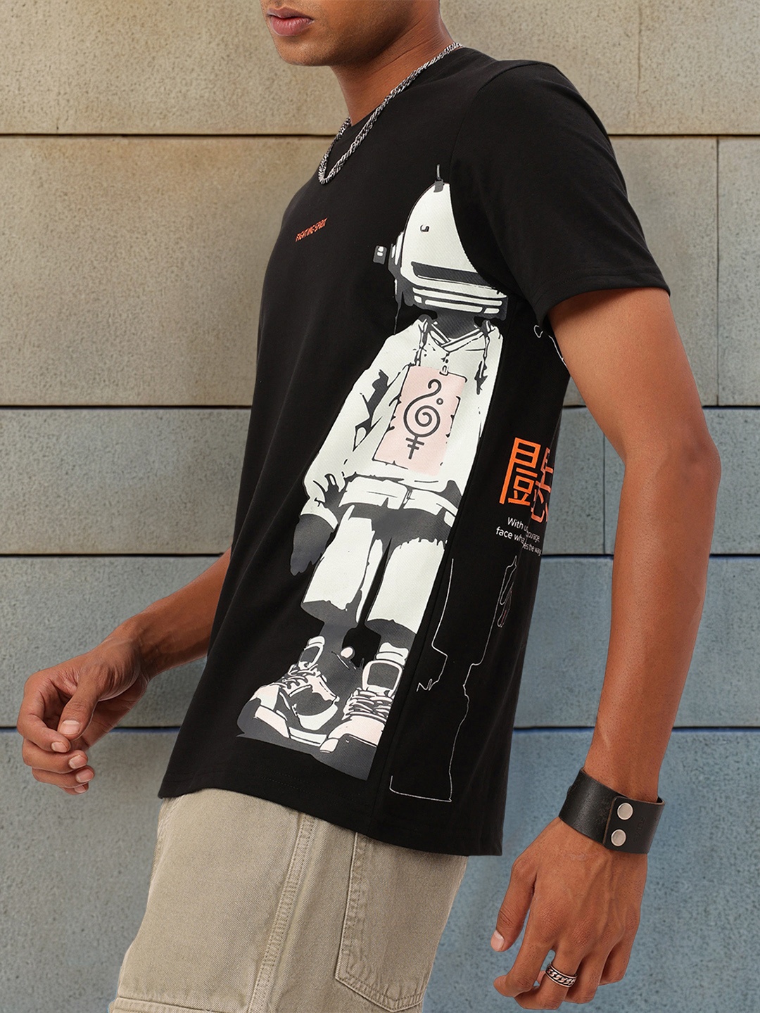 

Kook N Keech Urban Fighting Drive Printed Casual T-shirt, Black