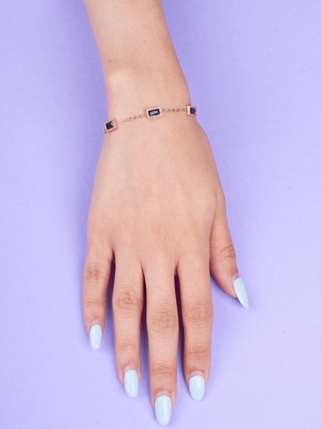 

SALTY Rose Gold-Plated Stone Studded Wraparound Bracelet