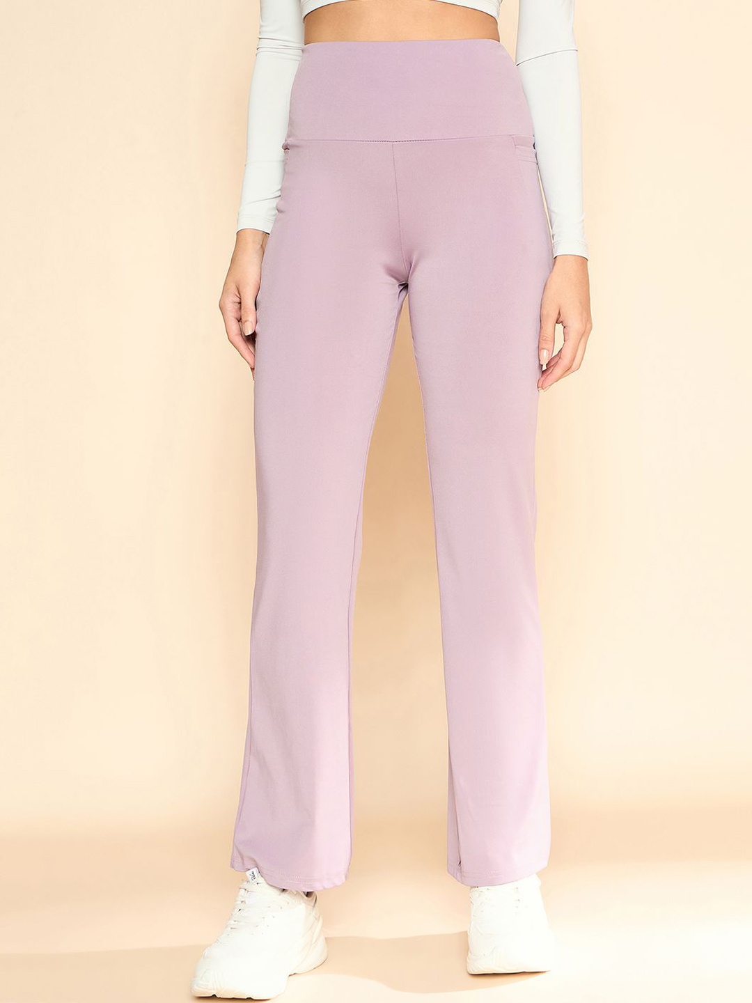 

COLOR CAPITAL Pack Of 3 Ankle-Length Flared Gym Tights, Lavender
