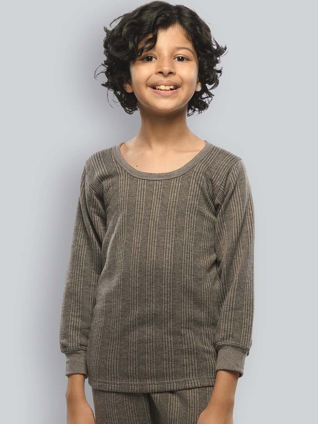 

INFERNO Kids Ribbed Thermal Tops, Grey