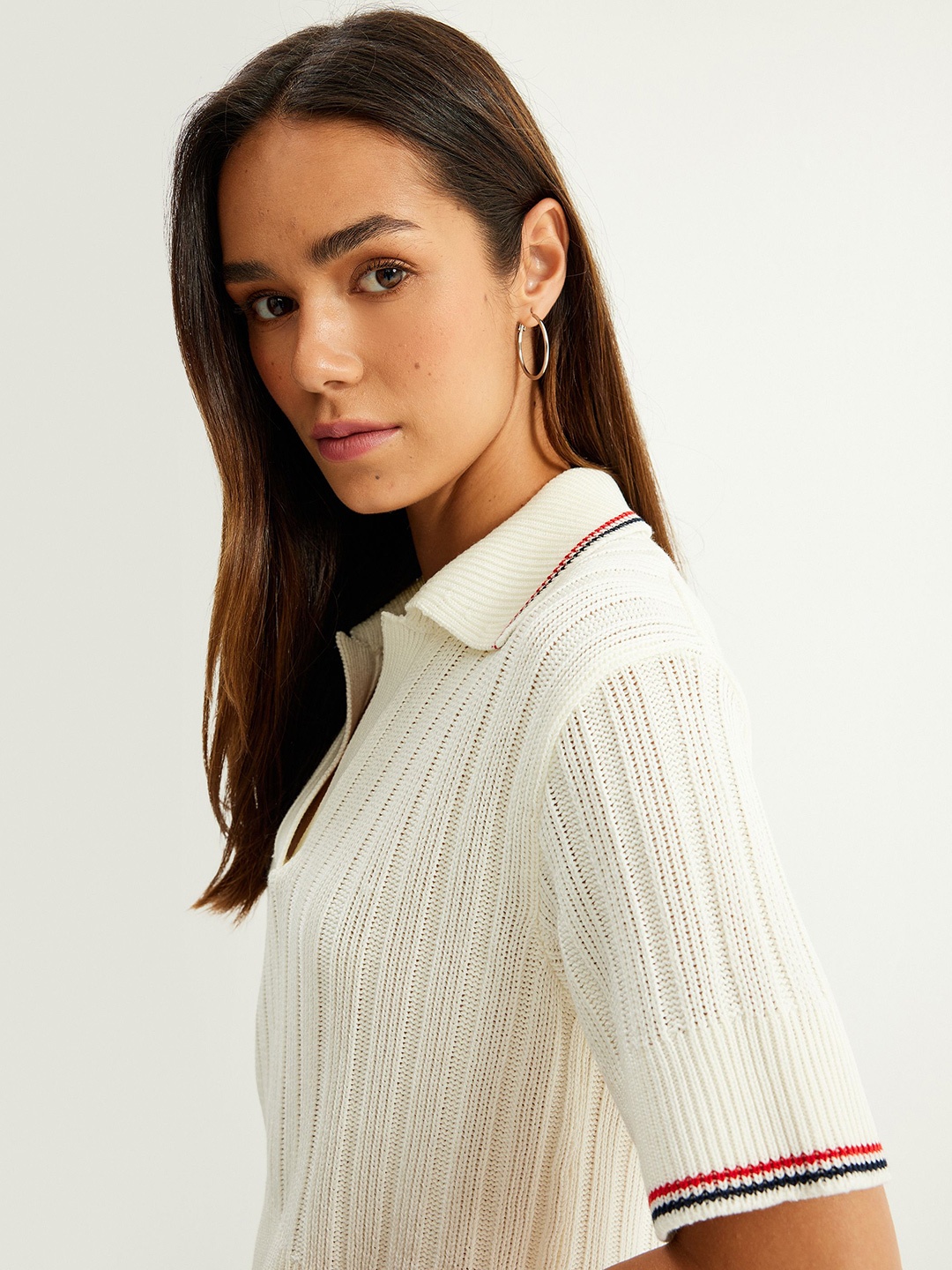 

Koton Women Cable Knit Pullover, White