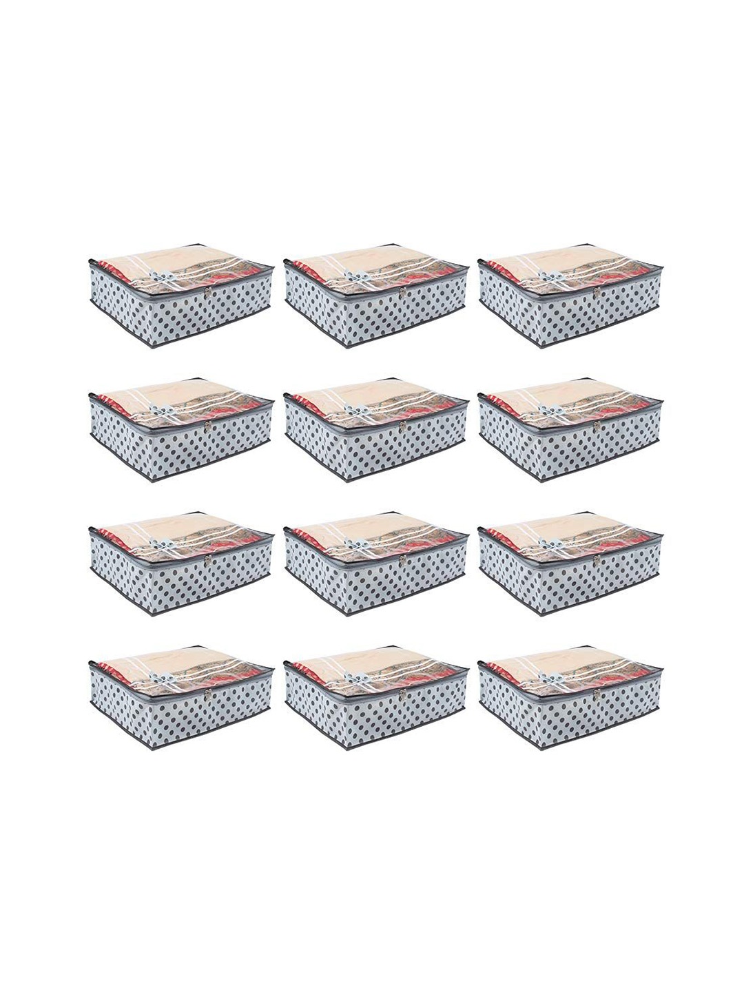 

prettykrafts Grey & Black 12 Pieces Printed Drawer Organisers