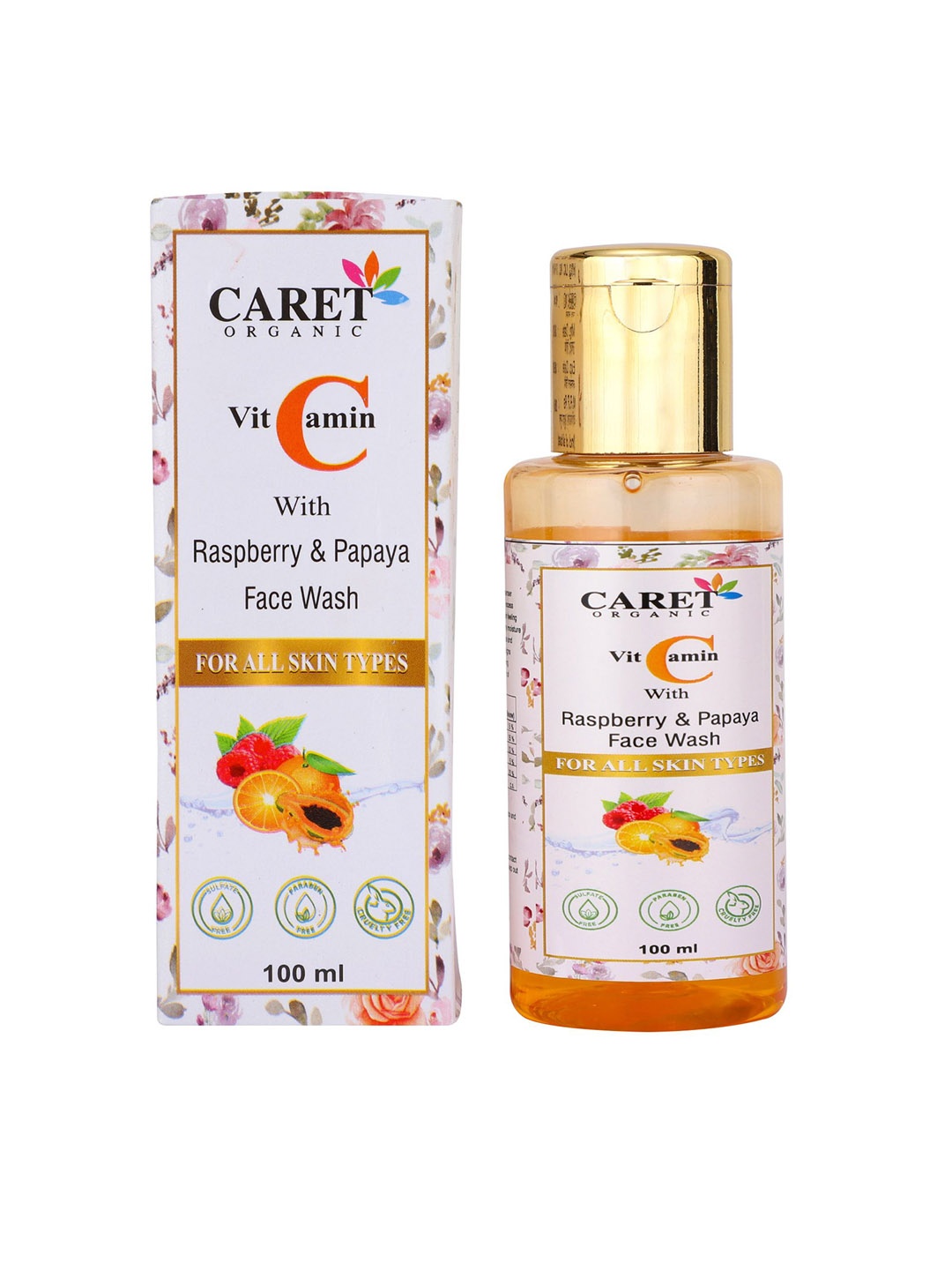 

CARET ORGANIC Vitamin C Glow Scrub - 100 g With Vitamin C, Raspberry Face Wash - 100 ml, White