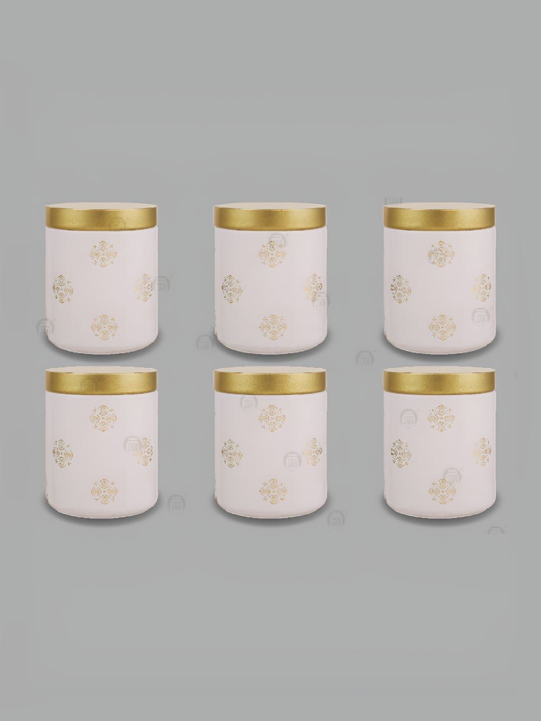 

CROCO JAR White 6 Pieces Glass Dishwasher Safe Container 240 ml