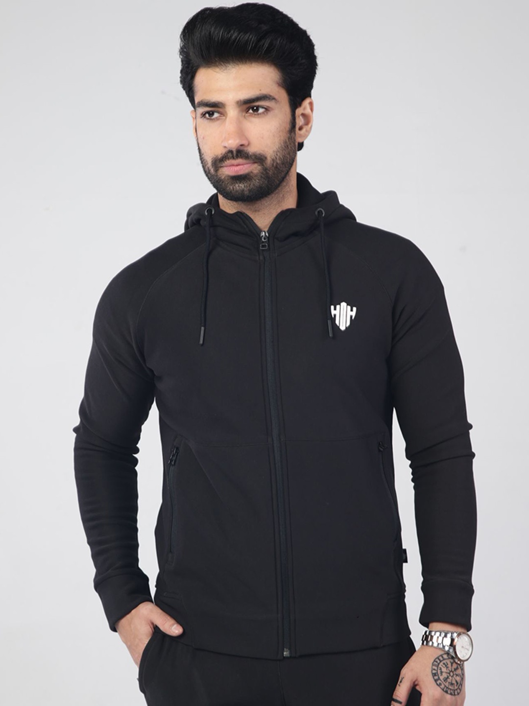 

House of Heroes Men Slim-Fit Hooded Tracksuits, Black