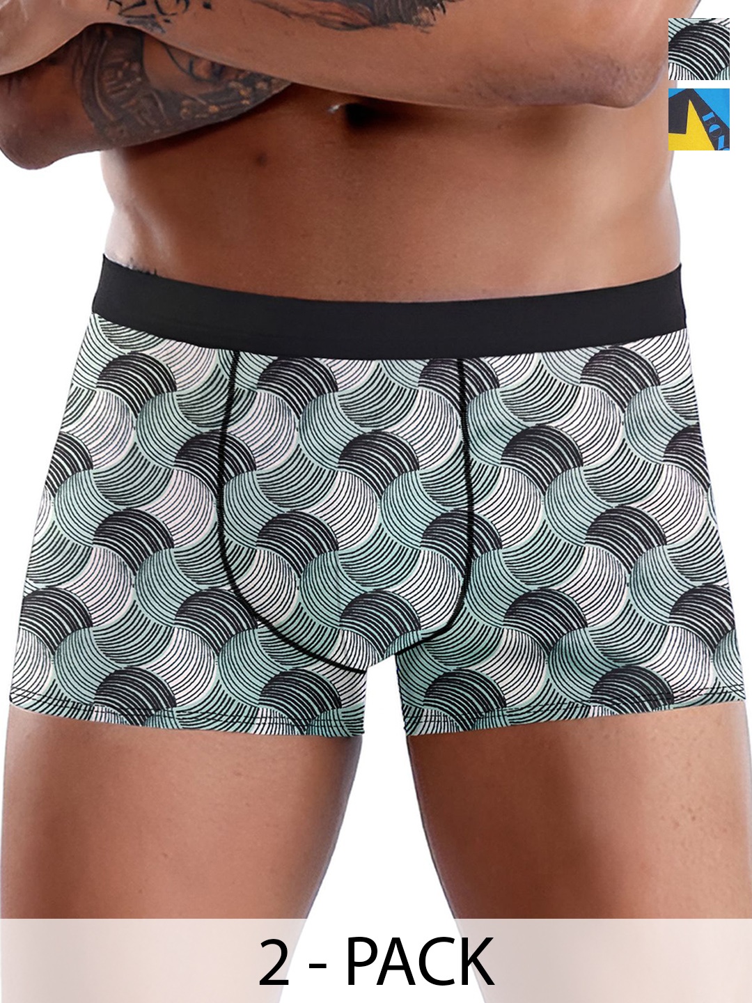 

DISPENSER Pack Of 2 Men Printed Trunk V3-C3-C13-L, Blue