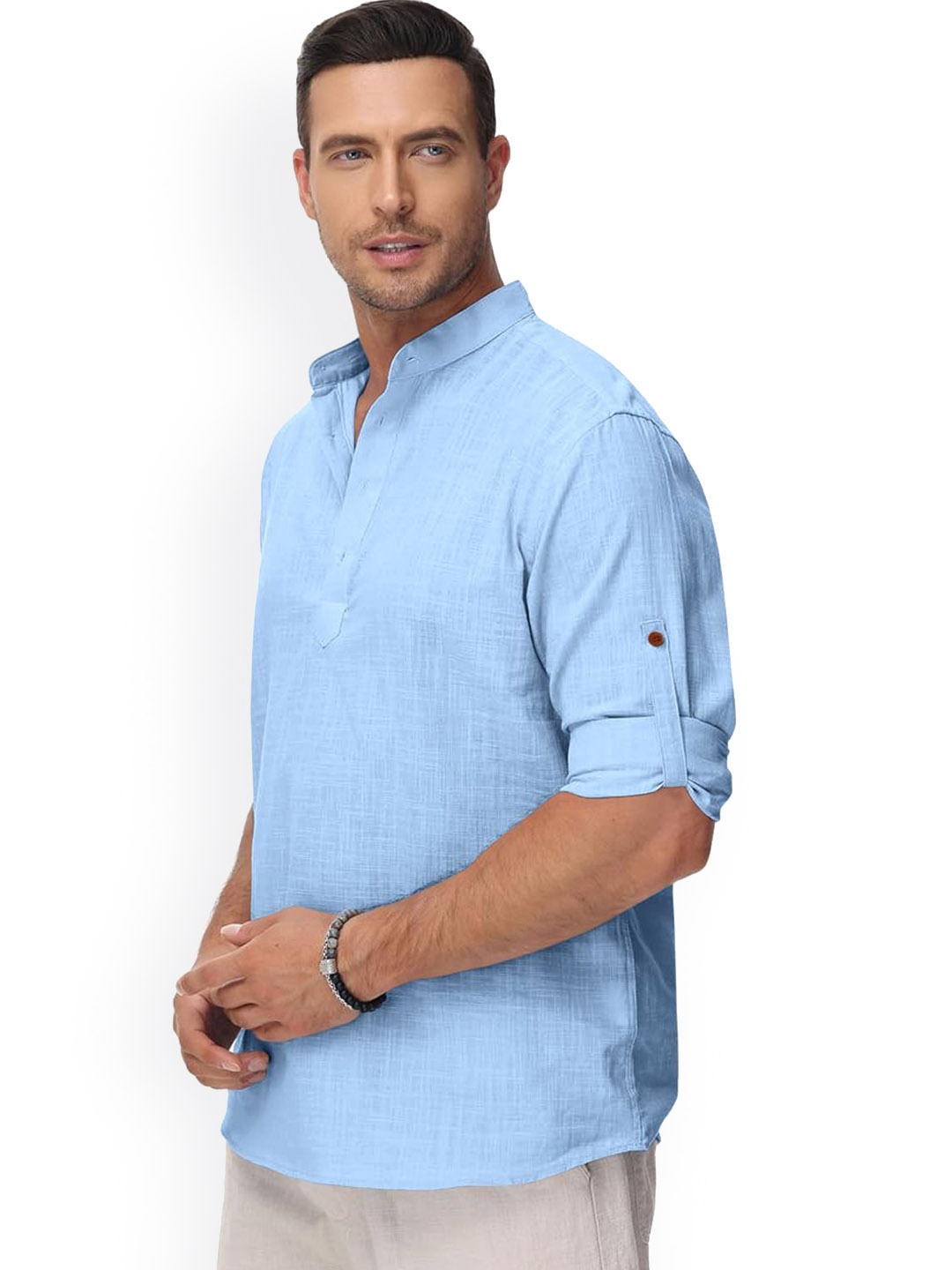 

Zombom Men Kurta, Turquoise blue