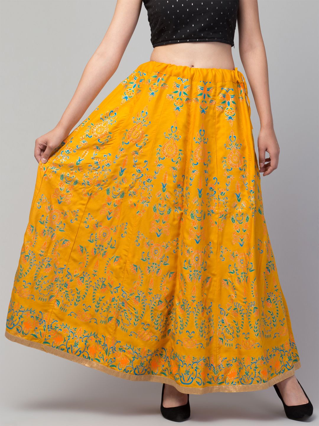 

Trend Level Women Printed Maxi Flared Skirt, Mustard