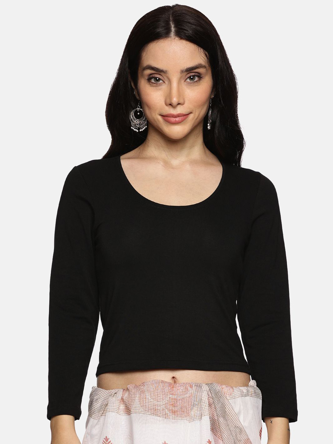 

NOT YET by us Non-Padded Saree Blouse, Black