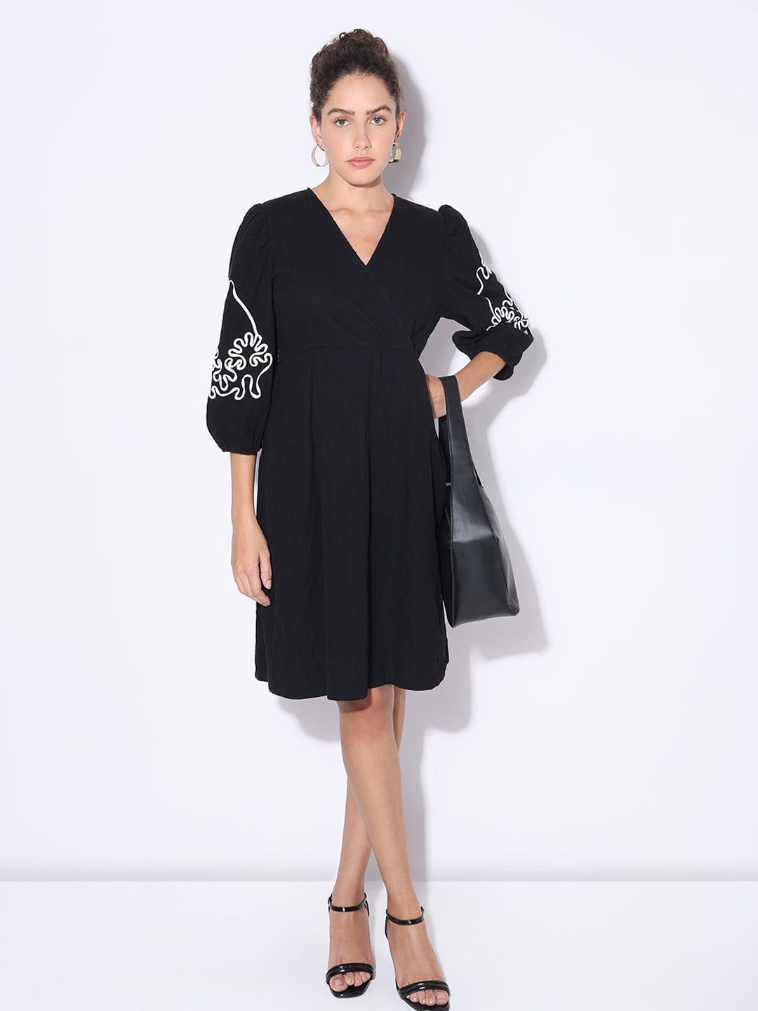 

Vero Moda Pure Cotton Wrap Dress, Black