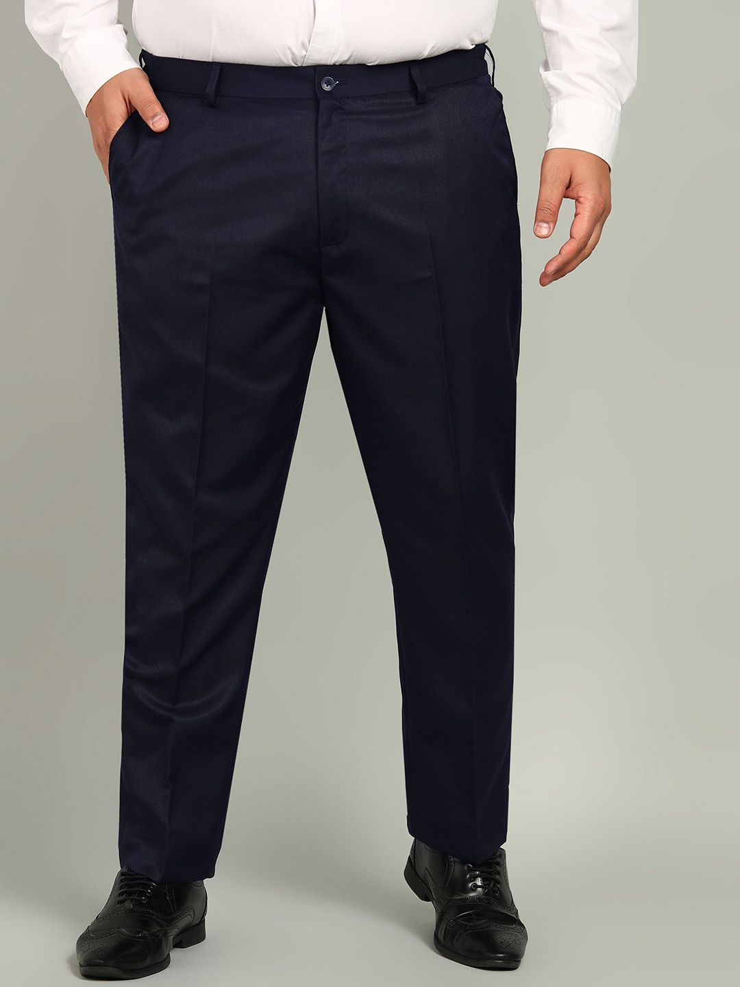 

VEI SASTRE Men Plus Size Formal Trouser, Navy blue