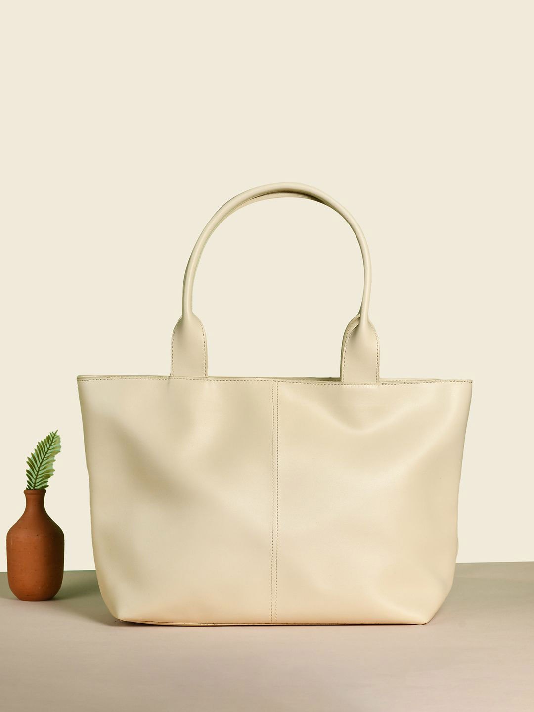 

INKMILAN PU Tote Bag, Cream